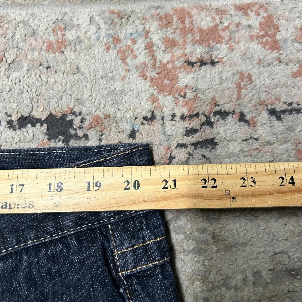 True Religion Joey Super T Jeans Men 40x30 Dark Blue Wide Leg Baggy White Stitch